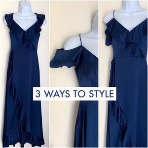 Aidan Mattox Navy Blue Gown Maxi Dress Size 0